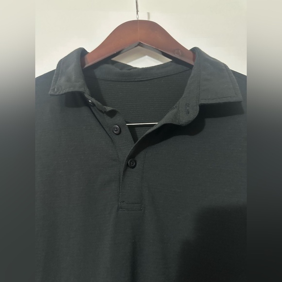 Lululemon Classic-Fit Pique Short Sleeve Polo Black Mens - Picture 3 of 7